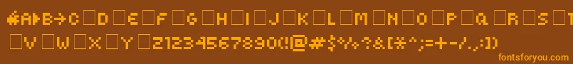 KovenskySmall Font – Orange Fonts on Brown Background