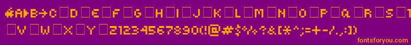 KovenskySmall Font – Orange Fonts on Purple Background