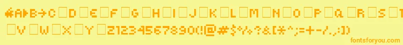 KovenskySmall Font – Orange Fonts on Yellow Background