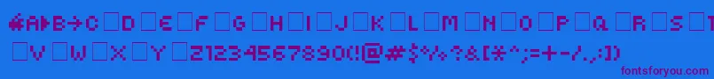 KovenskySmall Font – Purple Fonts on Blue Background