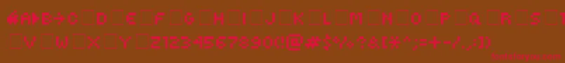 KovenskySmall Font – Red Fonts on Brown Background