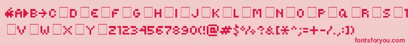フォントKovenskySmall – ピンクの背景に赤い文字