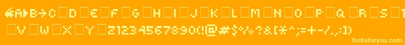 KovenskySmall-fontti – keltaiset fontit oranssilla taustalla