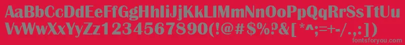 ScotsdaleRegular-fontti – harmaat kirjasimet punaisella taustalla