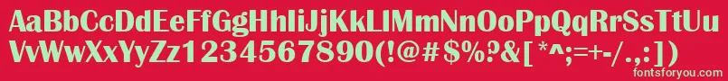 Czcionka ScotsdaleRegular – zielone czcionki na czerwonym tle