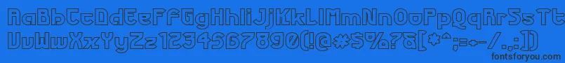フォントFuturexPhatOutline – 黒い文字の青い背景
