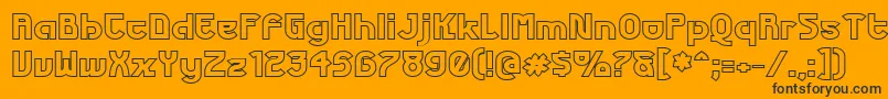 FuturexPhatOutline-Schriftart – Schwarze Schriften auf orangefarbenem Hintergrund