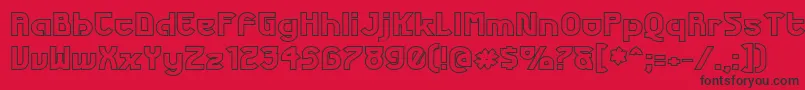 FuturexPhatOutline-Schriftart – Schwarze Schriften auf rotem Hintergrund