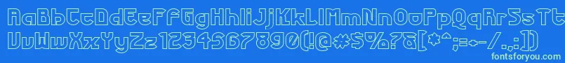 Шрифт FuturexPhatOutline – зелёные шрифты на синем фоне
