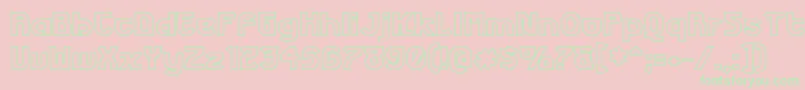 FuturexPhatOutline-Schriftart – Grüne Schriften auf rosa Hintergrund