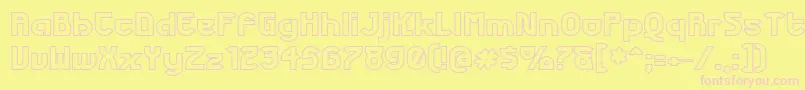 Шрифт FuturexPhatOutline – розовые шрифты на жёлтом фоне