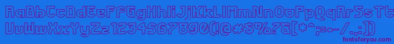 Czcionka FuturexPhatOutline – fioletowe czcionki na niebieskim tle