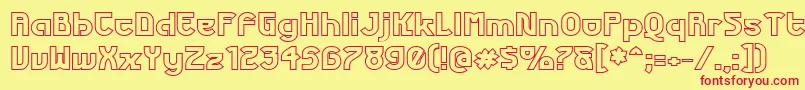 FuturexPhatOutline Font – Red Fonts on Yellow Background