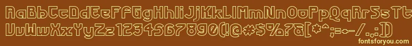 FuturexPhatOutline Font – Yellow Fonts on Brown Background