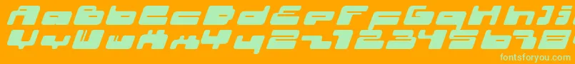 Шрифт 02.10ItalFenotype – зелёные шрифты на оранжевом фоне