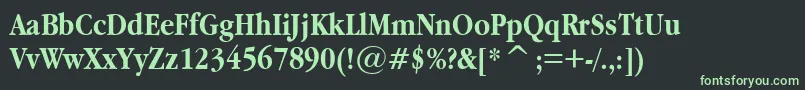 フォントGaramondNarrowBold – 黒い背景に緑の文字