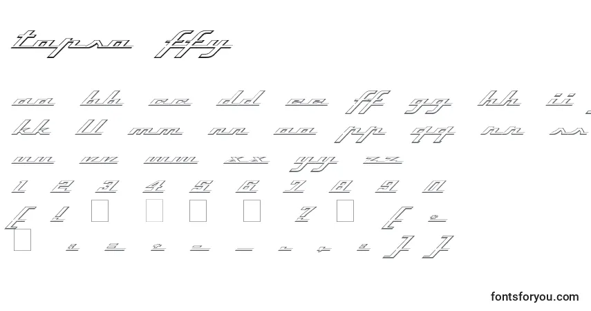 Czcionka Topso ffy – alfabet, cyfry, specjalne znaki