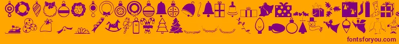 BaikalfontRegular-Schriftart – Violette Schriften auf orangefarbenem Hintergrund