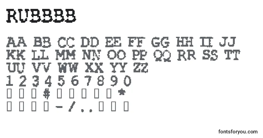 Шрифт Rubbbb – алфавит, цифры, специальные символы