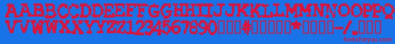 Rubbbb Font – Red Fonts on Blue Background