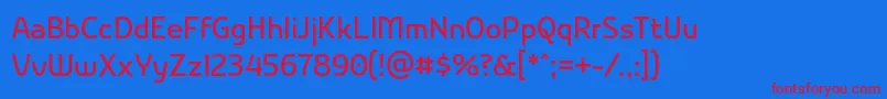 Nikodecs Font – Red Fonts on Blue Background