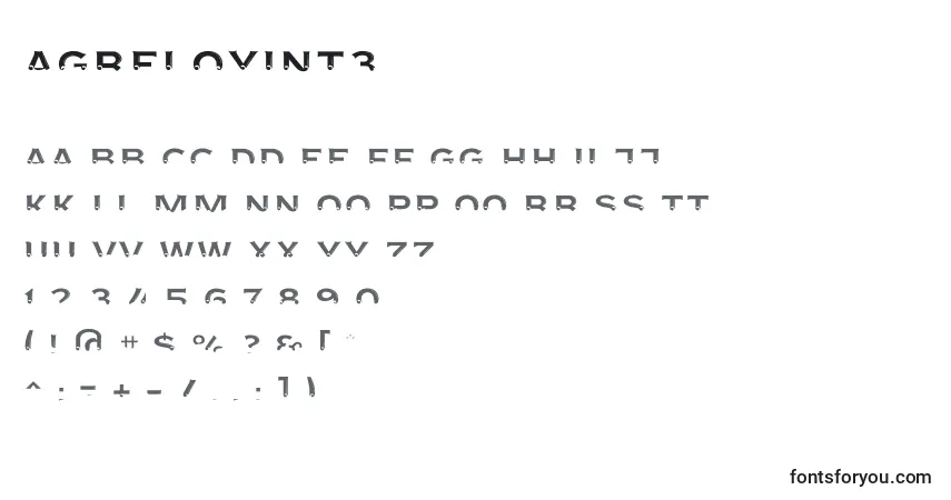 A fonte Agreloyint3 – alfabeto, números, caracteres especiais