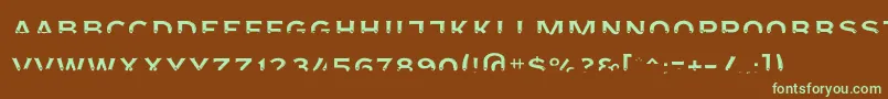 フォントAgreloyint3 – 緑色の文字が茶色の背景にあります。