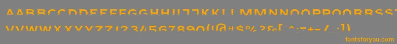 フォントAgreloyint3 – オレンジの文字は灰色の背景にあります。