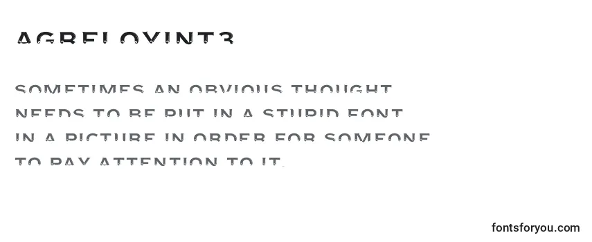 Review of the Agreloyint3 Font