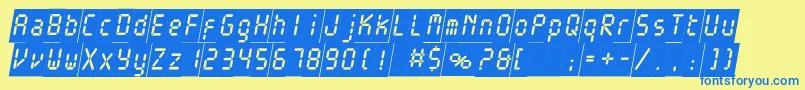 ElectronicablackcItalic Font – Blue Fonts on Yellow Background