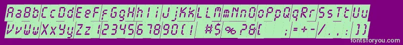 ElectronicablackcItalic Font – Green Fonts on Purple Background