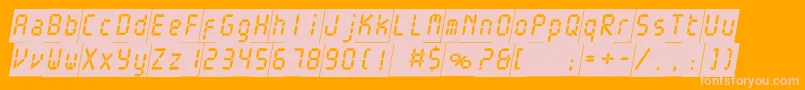 ElectronicablackcItalic Font – Pink Fonts on Orange Background