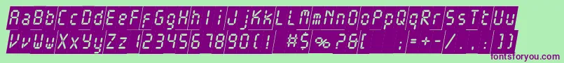ElectronicablackcItalic Font – Purple Fonts on Green Background