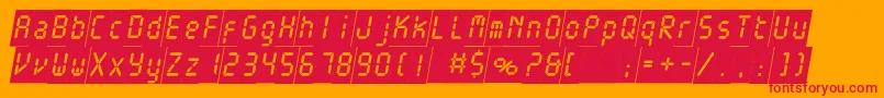 ElectronicablackcItalic Font – Red Fonts on Orange Background