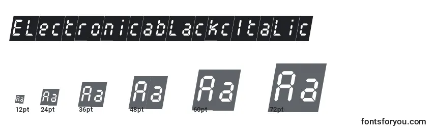 Размеры шрифта ElectronicablackcItalic