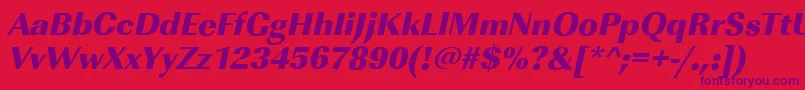 ImperialstdHeavyItalic Font – Purple Fonts on Red Background