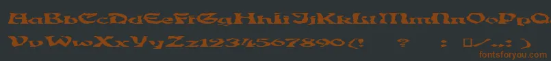 Ghoulybooly-fontti – ruskeat fontit mustalla taustalla