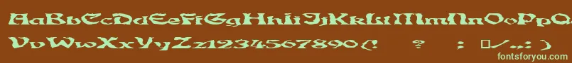 Ghoulybooly Font – Green Fonts on Brown Background