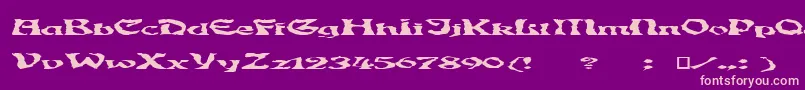 Ghoulybooly Font – Pink Fonts on Purple Background