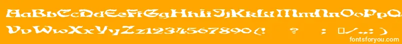 Ghoulybooly Font – White Fonts on Orange Background