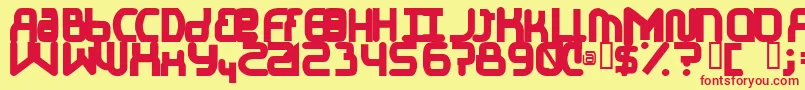 ElJayMixmixBold-fontti – punaiset fontit keltaisella taustalla