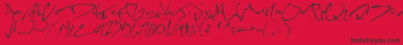 フォントKevinwildfont – 赤い背景に黒い文字