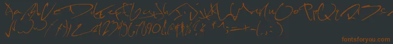 フォントKevinwildfont – 黒い背景に茶色のフォント