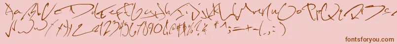 フォントKevinwildfont – ピンクの背景に茶色のフォント