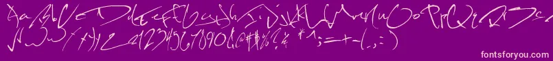 Kevinwildfont Font – Pink Fonts on Purple Background