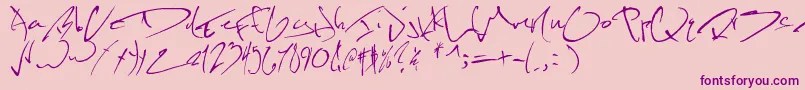Kevinwildfont-Schriftart – Violette Schriften auf rosa Hintergrund