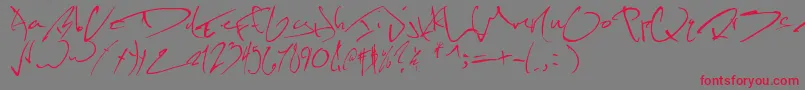 Kevinwildfont-Schriftart – Rote Schriften auf grauem Hintergrund