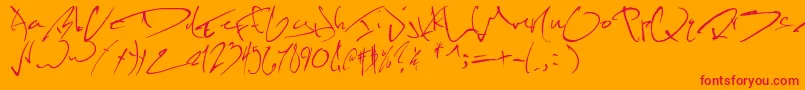 Шрифт Kevinwildfont – красные шрифты на оранжевом фоне
