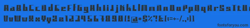 BlockoTypeface Font – Black Fonts on Blue Background