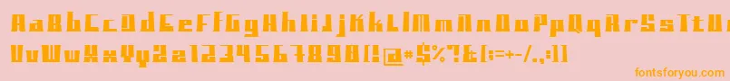 BlockoTypeface Font – Orange Fonts on Pink Background